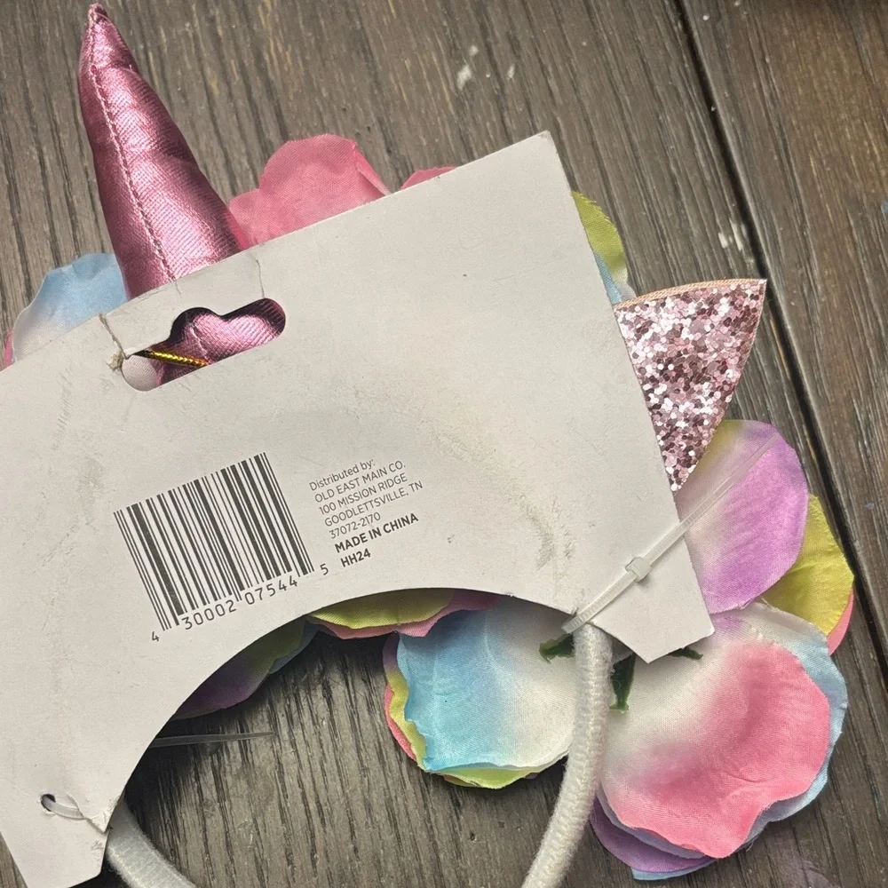 Colorful Unicorn Headband with Flowers